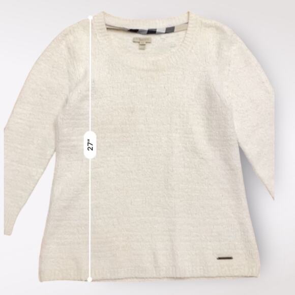 Burberry Brit Long Sleeve Crew Neck Sweater Womens‎ Size M Cream - Picture 3 of 12
